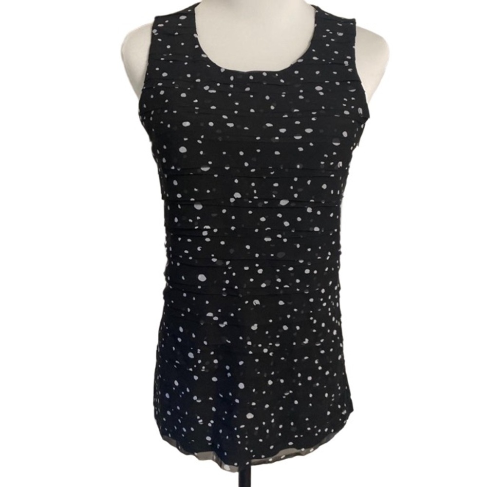 Ann Taylor Sleeveless Blouse Layered Polka Dot